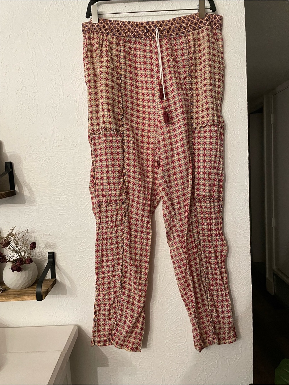 Anthropologie Doria Geometric Printed Wide-Leg Lounge Pants Large - Picture 4 of 9